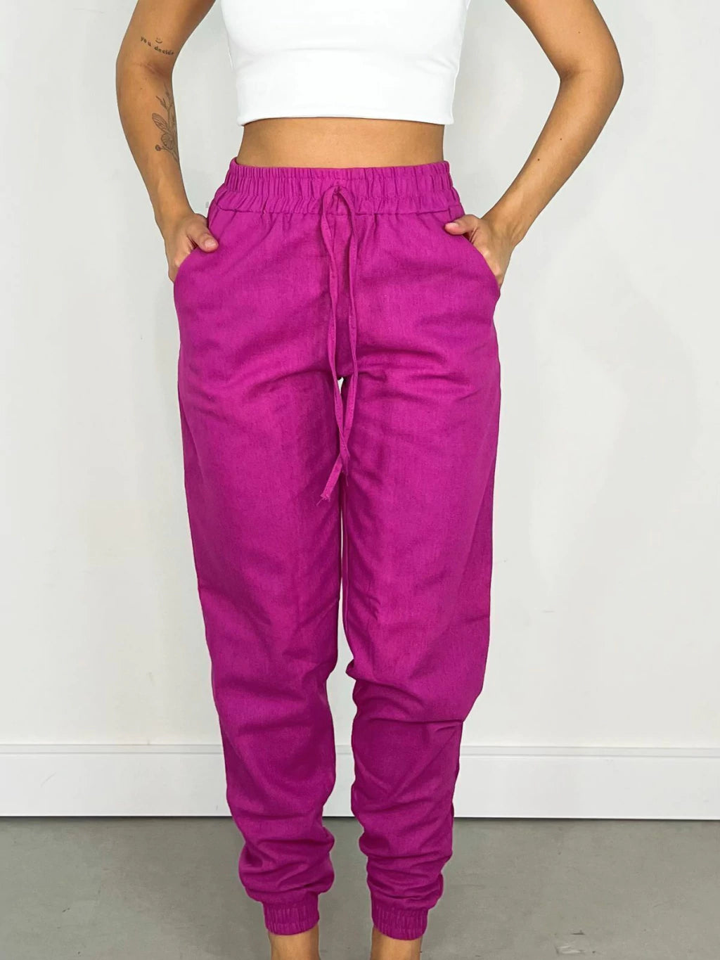 Calça Feminina Linho Jogger