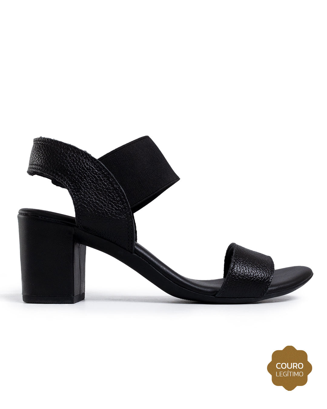 Sandália Feminina Floater Preta Salto Bloco