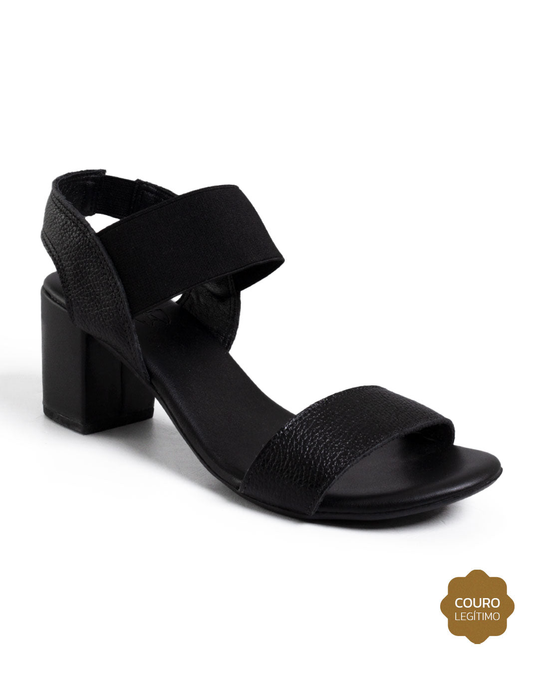 Sandália Feminina Floater Preta Salto Bloco