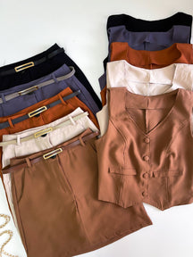 Short Saia em Alfaiataria Marrant com Cinto