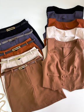 Short Saia em Alfaiataria Marrant com Cinto