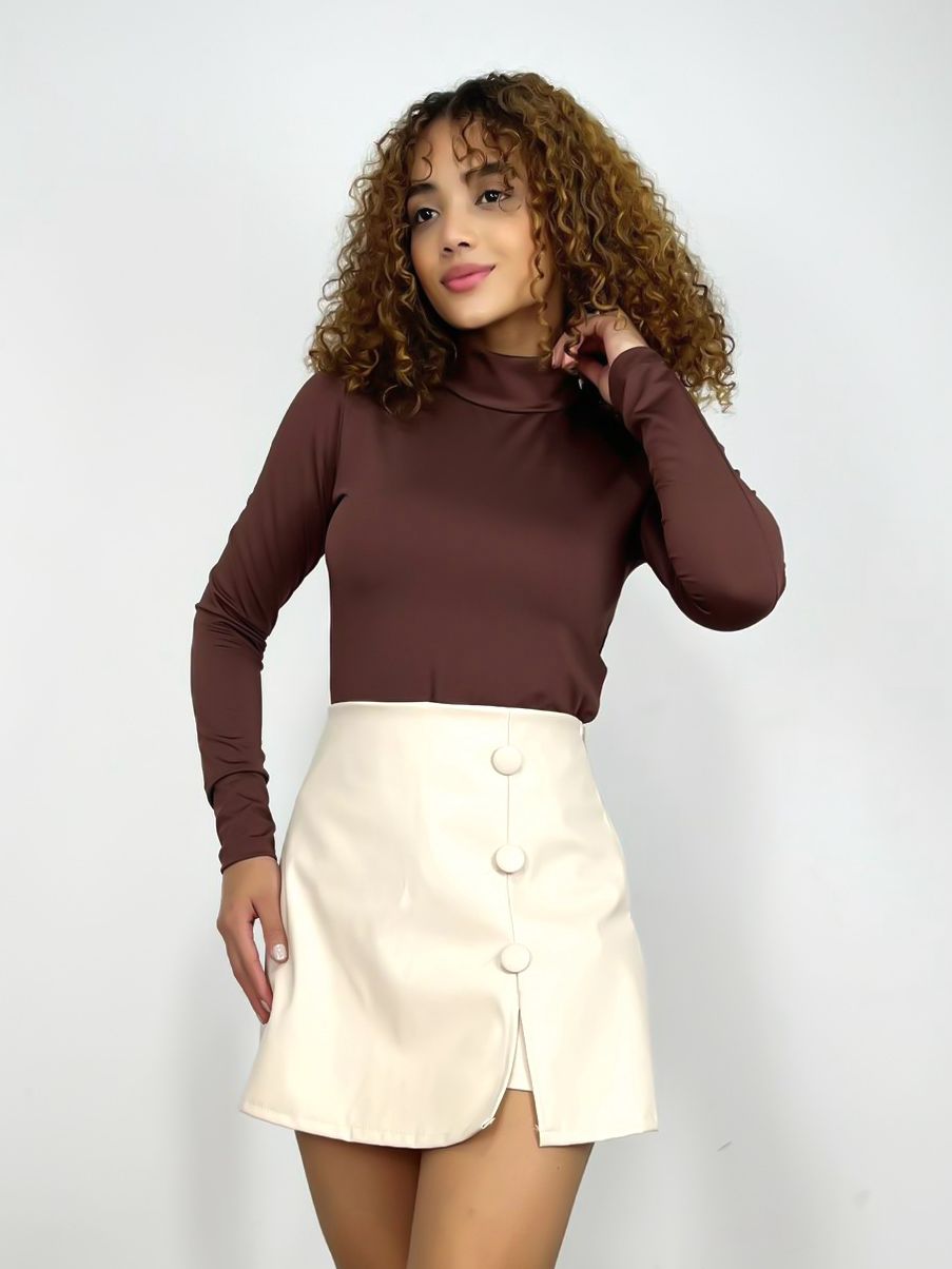 Body Feminino Manga Longa com Gola Lavinia