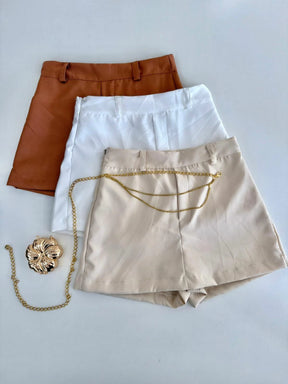 Short Saia Feminino em Alfaiataria com Elastano