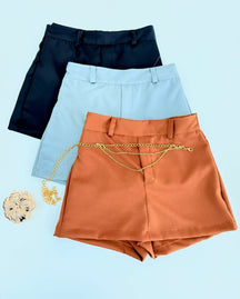 Short Saia Feminino em Alfaiataria com Elastano