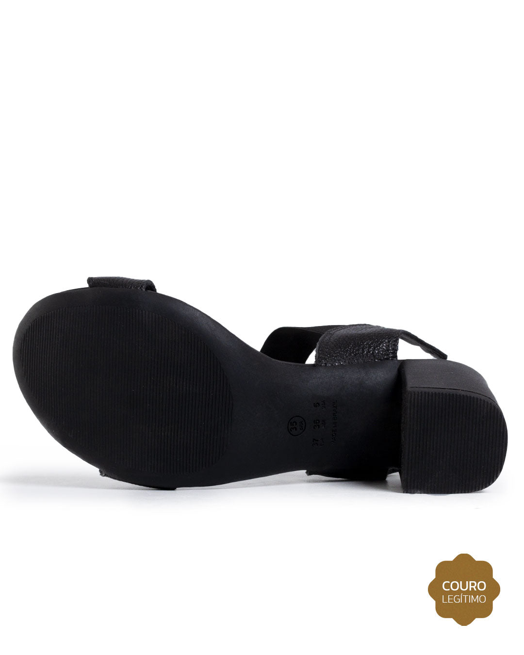 Sandália Feminina Floater Preta Salto Bloco