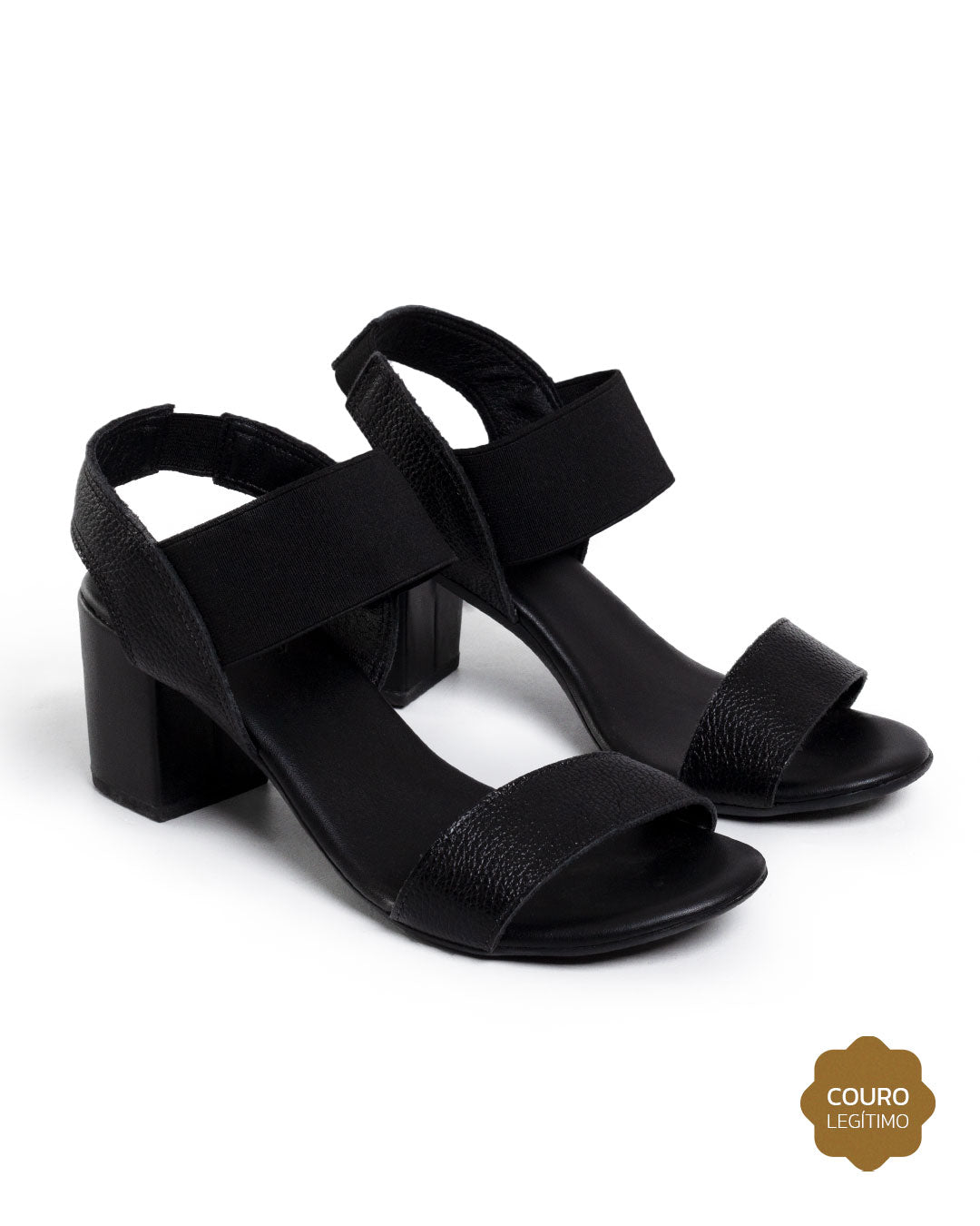 Sandália Feminina Floater Preta Salto Bloco