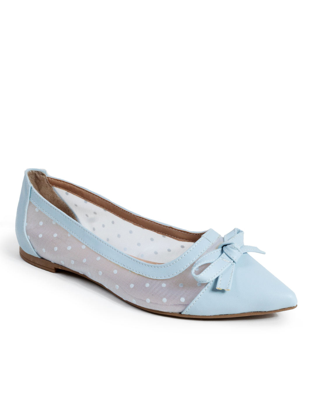 Sapatilha Feminina em Napa e Tela Acqua com Poá