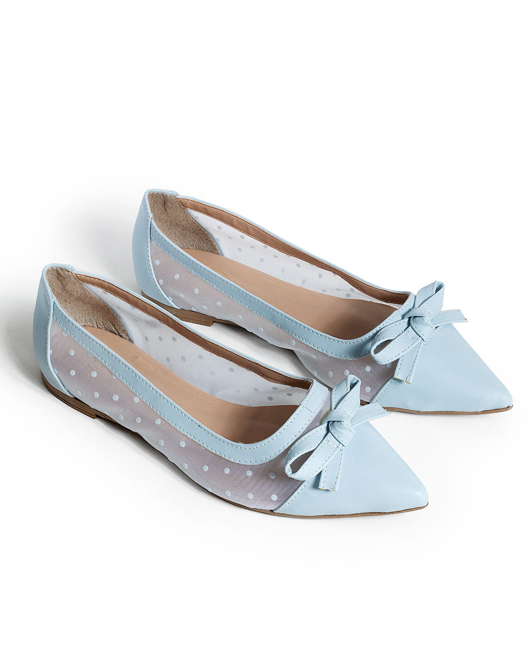 Sapatilha Feminina em Napa e Tela Acqua com Poá