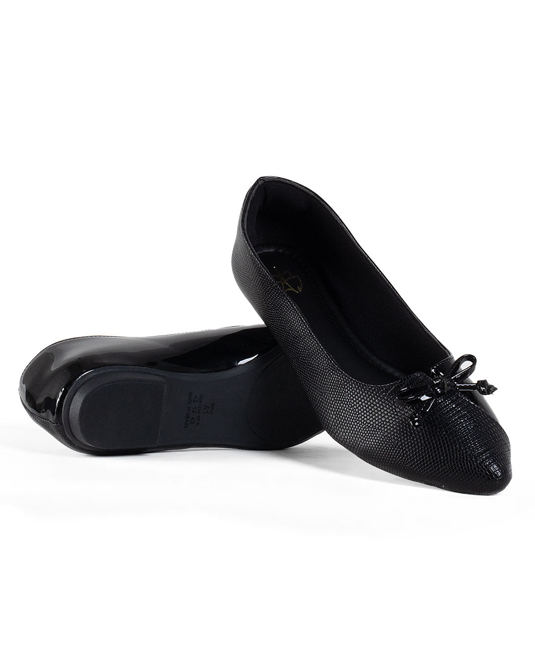 Sapatilha Feminina Lizard e Verniz Preto