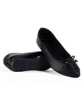 Sapatilha Feminina Lizard e Verniz Preto