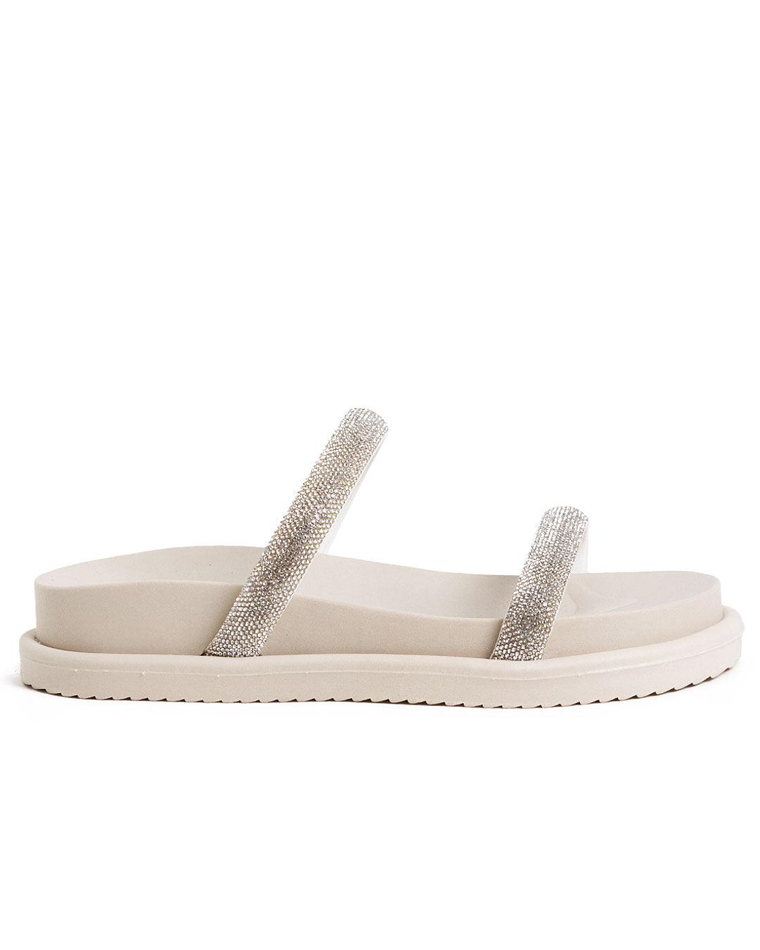 Sandália Birken Feminina Brilho Off White