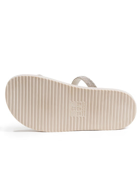 Sandália Birken Feminina Brilho Off White