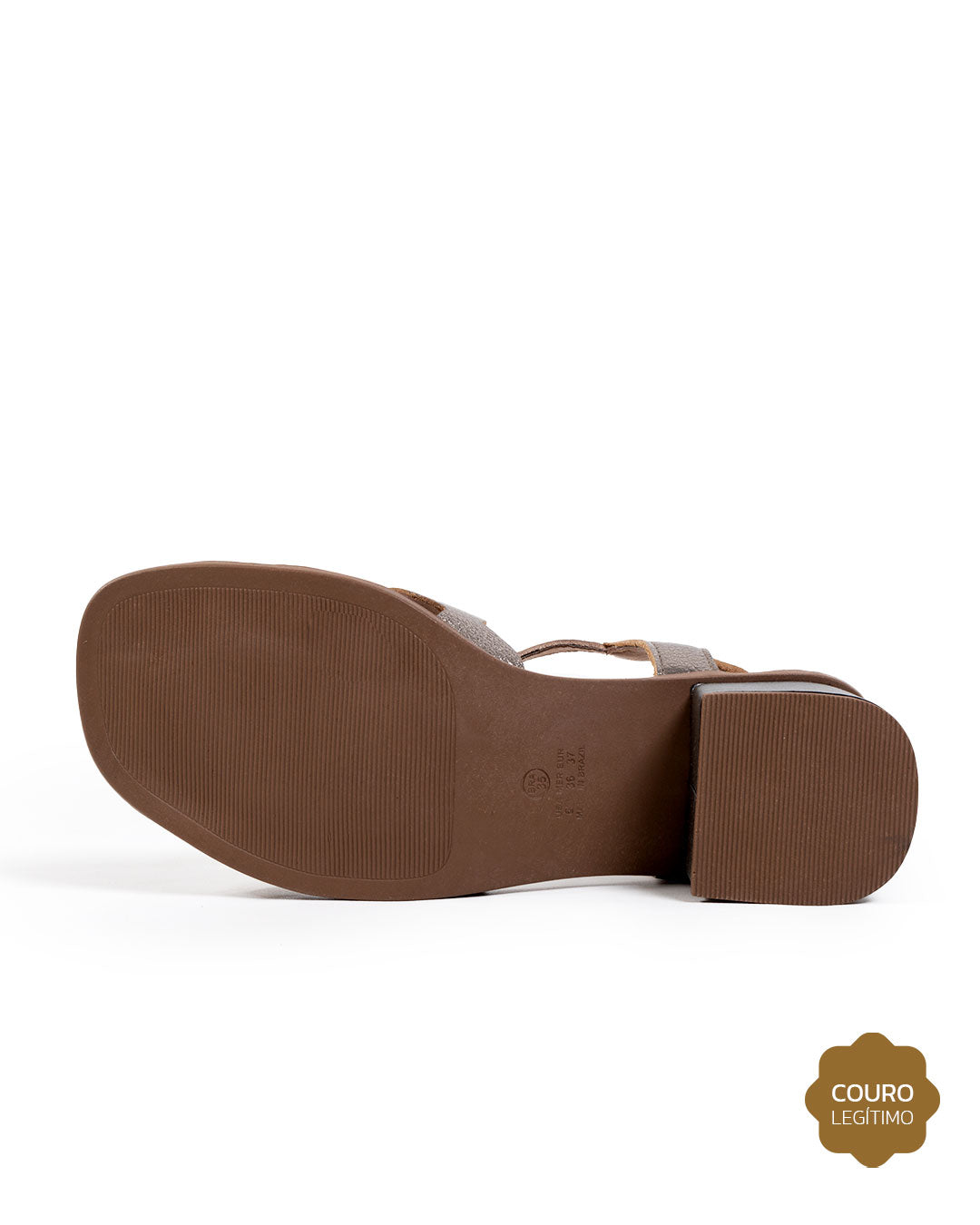 Sandália Feminina Salto Bloco Floater Prata Velho