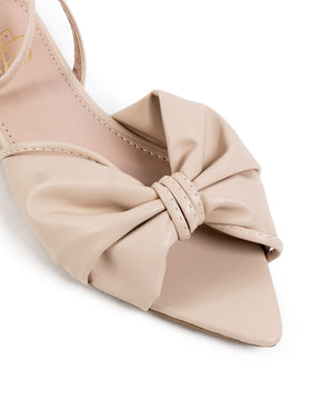 Sandália Rasteira Napa Paris Cream com Laço