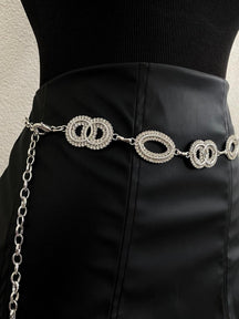 Cinto Corrente Argolas com Strass