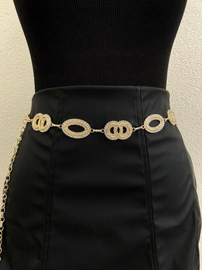 Cinto Corrente Argolas com Strass