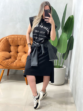 Vestido Camisão Midi Colcci Regata em Algodão com Elastano